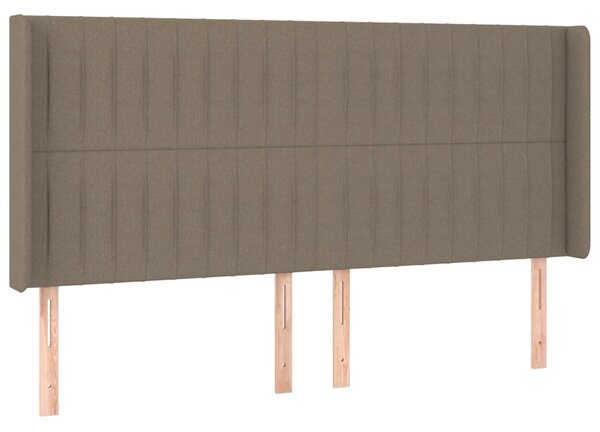 Krevet box spring s madracem LED smeđesivi 200x200 cm tkanina - Tupe / 200 x 200 cm