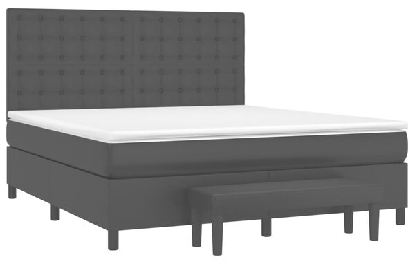 Krevet s oprugama i madracem crni 180 x 200 cm od umjetne kože - Crna / 180 x 200 cm