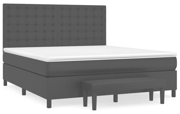 Krevet s oprugama i madracem crni 180 x 200 cm od umjetne kože - Crna / 180 x 200 cm