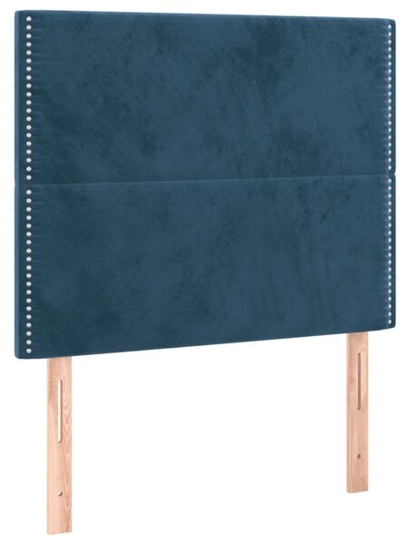 Box spring krevet s madracem tamnoplavi 80 x 200 cm baršunasti - Plava / 80 x 200 cm