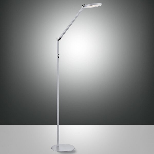 Fabas Luce Regina LED podna svjetiljka, 1 žarulja, aluminij, prigušiva, Metalik, Dnevni boravak/blagovaonica, Metal