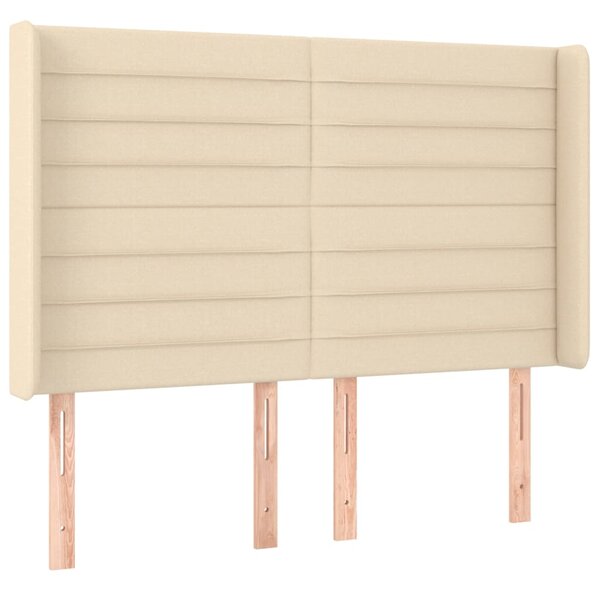 Krevet box spring s madracem LED krem 140x200 cm od tkanine - Krema / 140 x 200 cm