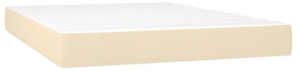 Krevet box spring s madracem LED krem 140x190 cm od tkanine - Krema / 140 x 190 cm