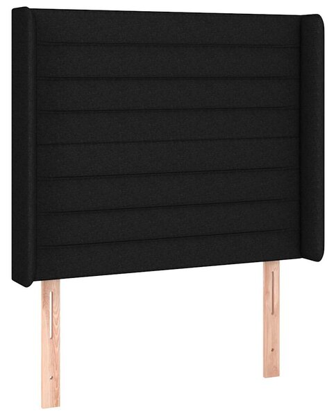 Krevet box spring s madracem LED crni 90x190 cm od tkanine - Crna / 90 x 190 cm