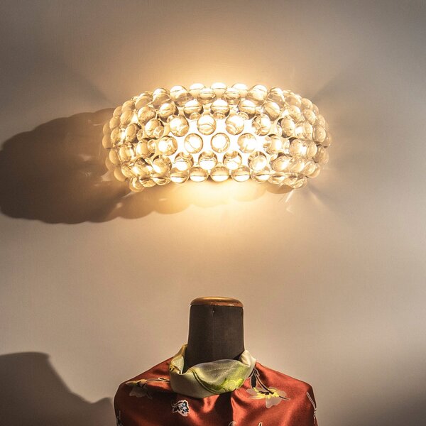 Foscarini Caboche Plus media R7s zidna svjetiljka prozirna, prigušiva, Providna, Dnevni boravak/blagovaonica, Plastika