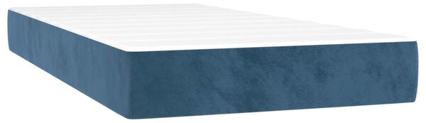 Krevet box spring s madracem LED tamnoplavi 80 x 200 cm baršun - Plava / 80 x 200 cm
