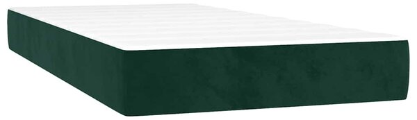 Krevet s oprugama i madracem tamnozeleni 200x200 cm baršunasti - Zelena / 200 x 200 cm
