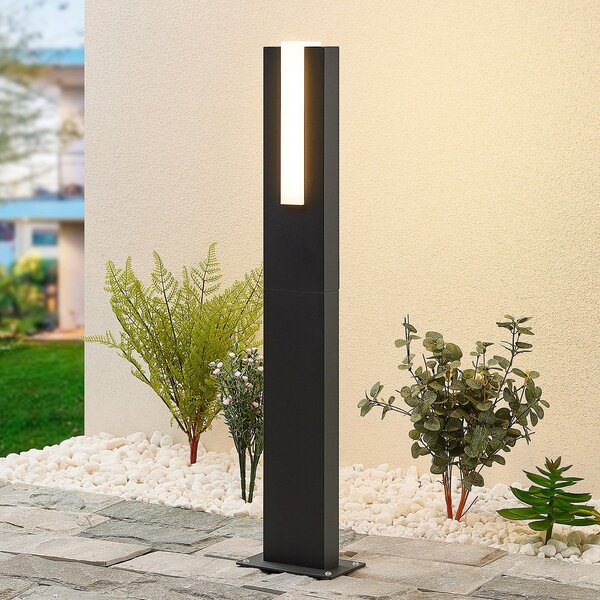 Lucande LED putna svjetiljka Virgalia, 65 cm, IP65, antracit, Crno, Aluminij