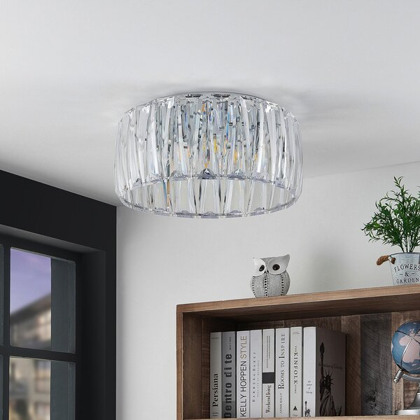 Lindby stropna svjetiljka Sofia, prozirna, akril, Ø 46 cm, prigušiva, Providna, Dnevni boravak/blagovaonica, Plastika