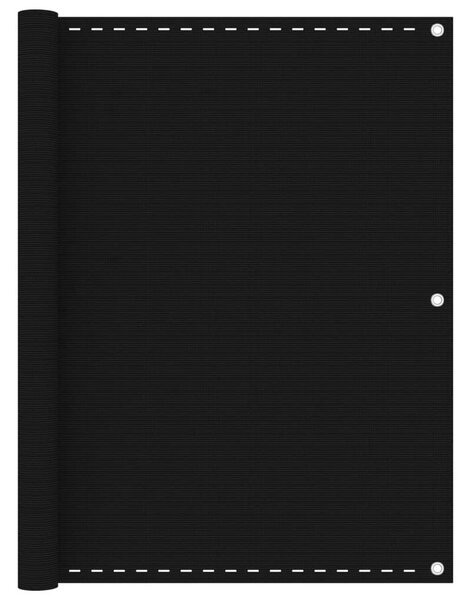 Balkonski zastor crni 120 x 600 cm HDPE - Crna / 120 x 600 cm