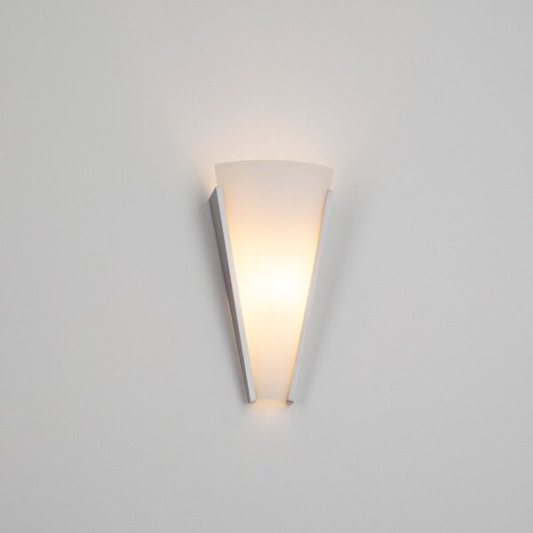 Lindby zidna lampa Magnus, bijela, staklo, visina 31 cm, E14, prigušiva, Metalik, Područje hodnika, Staklo