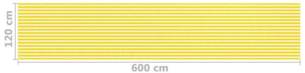 Balkonski zastor žuto-bijeli 120 x 600 cm HDPE - Šarena / 120 x 600 cm