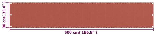 Balkonski zastor terakota 90 x 500 cm HDPE - Smeđa / 90 x 500 cm