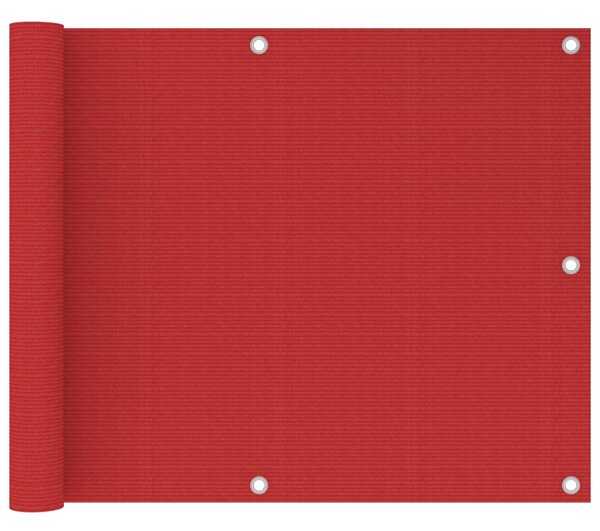 Balkonski zastor crveni 75 x 600 cm HDPE - Crvena / 75 x 600 cm