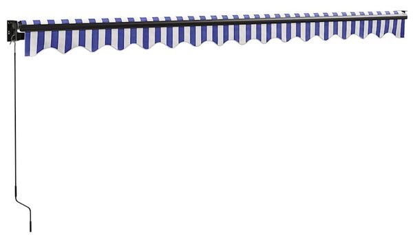 Tenda na uvlačenje plavo-bijela 4 x 3 m od tkanine i aluminija - Plava / 4 x 3 m
