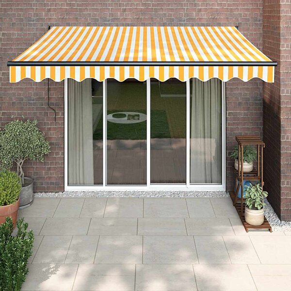 Tenda na uvlačenje žuto-bijela 3 x 2,5 m od tkanine i aluminija - Žuta / 3 x 2.5 m