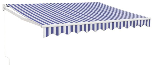 Tenda na uvlačenje plavo-bijela 3 x 2,5 m tkanina i aluminij - Plava / 3 x 2.5 m