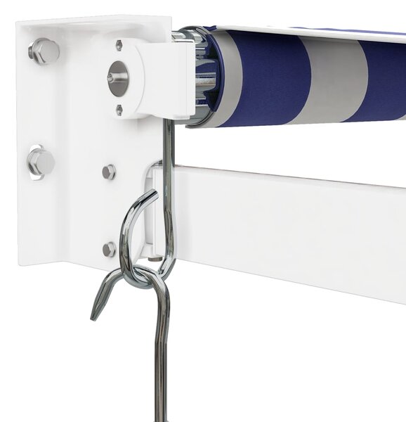 Tenda na uvlačenje plavo-bijela 3 x 2,5 m tkanina i aluminij - Plava / 3 x 2.5 m
