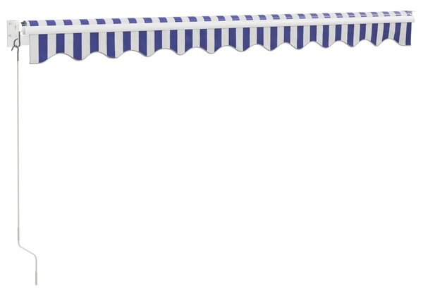 Tenda na uvlačenje plavo-bijela 3 x 2,5 m tkanina i aluminij - Plava / 3 x 2.5 m