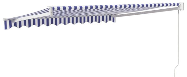 Tenda na uvlačenje plavo-bijela 3 x 2,5 m tkanina i aluminij - Plava / 3 x 2.5 m
