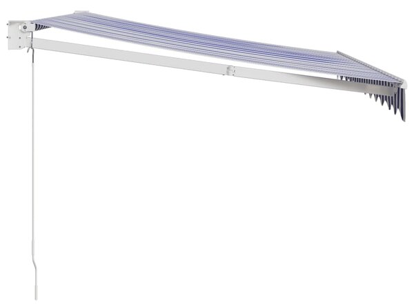 Tenda na uvlačenje plavo-bijela 3 x 2,5 m tkanina i aluminij - Plava / 3 x 2.5 m