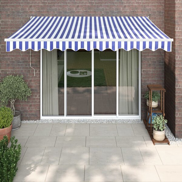 Tenda na uvlačenje plavo-bijela 3 x 2,5 m tkanina i aluminij - Plava / 3 x 2.5 m