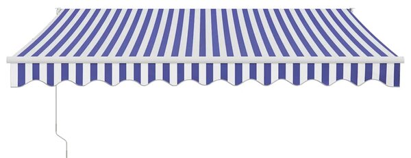 Tenda na uvlačenje plavo-bijela 3 x 2,5 m tkanina i aluminij - Plava / 3 x 2.5 m