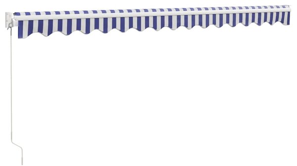 Tenda na uvlačenje plavo-bijela 4 x 3 m od tkanine i aluminija - Plava / 4 x 3 m