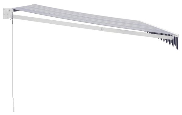 Tenda na uvlačenje plavo-bijela 4 x 3 m od tkanine i aluminija - Plava / 4 x 3 m