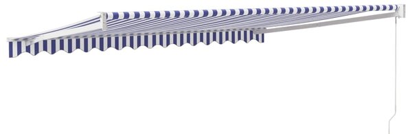 Tenda na uvlačenje plavo-bijela 4 x 3 m od tkanine i aluminija - Plava / 4 x 3 m