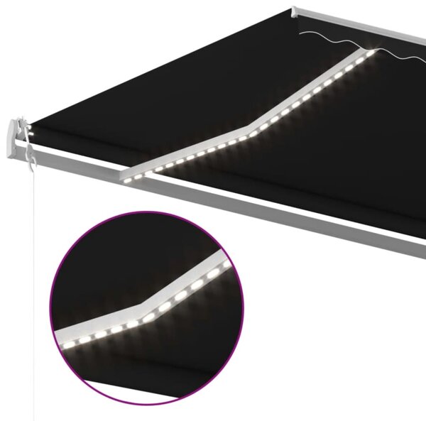 Automatska tenda sa senzorom za vjetar LED 600x350 cm antracit - Antracitno siva / 600 x 350 cm