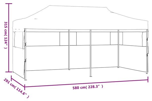 Sklopivi šator za zabave s bočnim zidovima 3x6 m čelični bijeli - Bijela / N/A