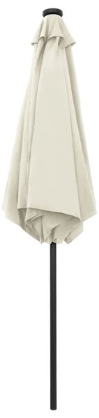 Vrtni suncobran LED s aluminijskim stupom 270 cm pijesak bijeli - Bijela / N/A