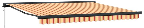 Tenda na uvlačenje žuto-bijela 4 x 3 m od tkanine i aluminija - Šarena / 4 x 3 m
