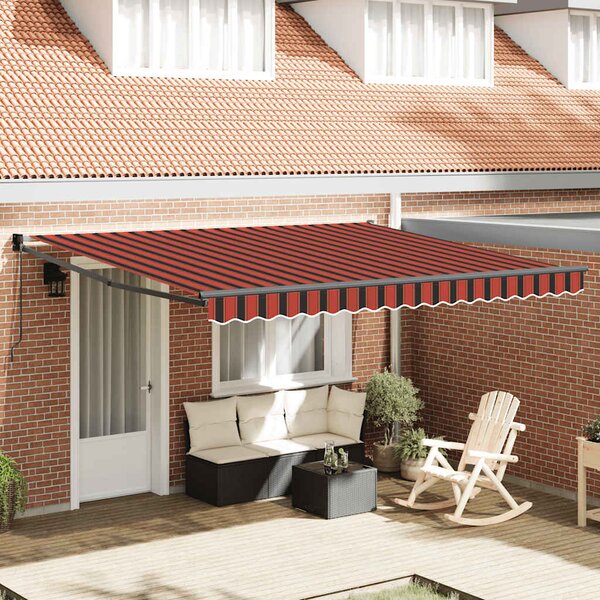 Tenda na uvlačenje narančasto-smeđa 4 x 3 m tkanina i aluminij - Narančasta / 4 x 3 m