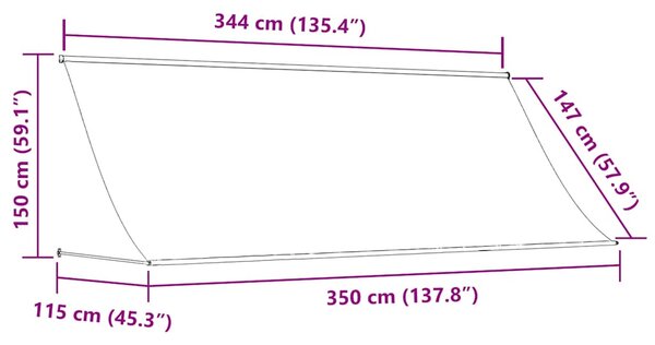 Tenda na uvlačenje 350 x 150 cm narančasto-smeđa - Šarena / 350 x 150 cm