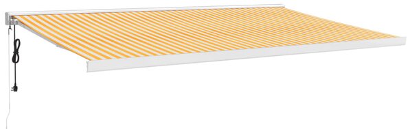 Tenda na uvlačenje žuto-bijela 5 x 3 m od tkanine i aluminija - Žuta / 5 x 3 m