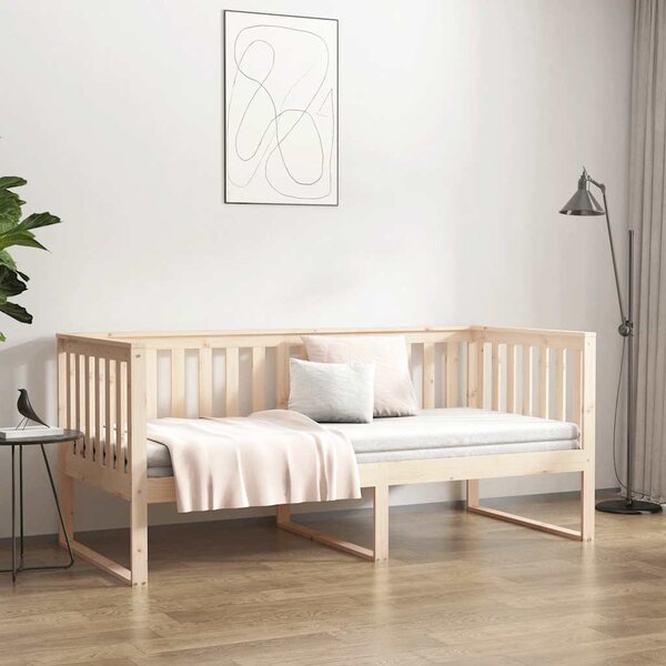 Dnevni krevet bez madraca 100x200 cm puno drvo bor - Smeđa / 100 x 200 cm