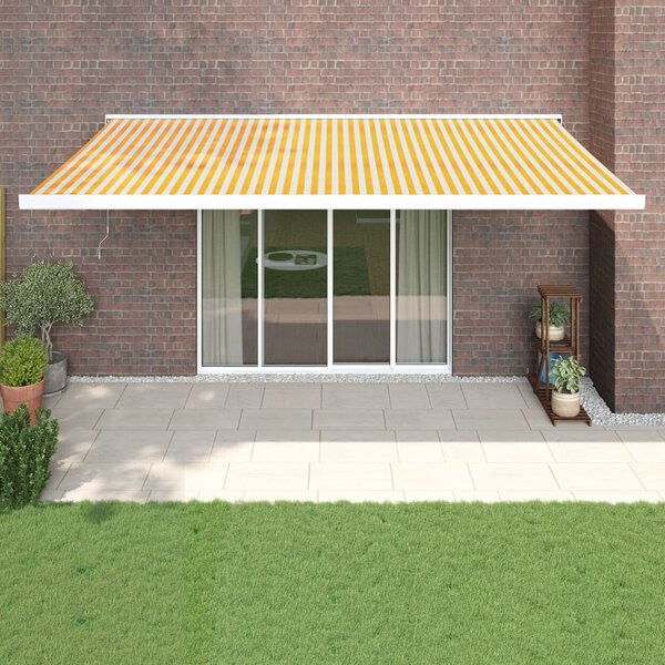 Tenda na uvlačenje žuto-bijela 5 x 3 m od tkanine i aluminija - Žuta / 5 x 3 m