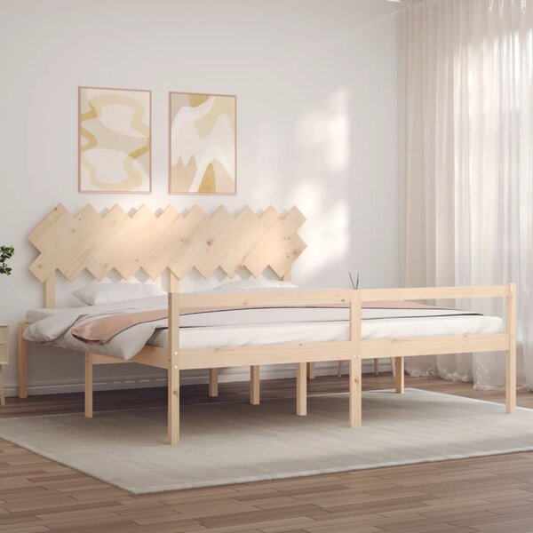 Krevet za starije s uzglavljem 200x200 cm od masivnog drva - Smeđa / 200 x 200 cm