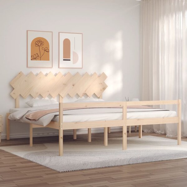 Krevet za starije s uzglavljem 200x200 cm od masivnog drva - Smeđa / 200 x 200 cm