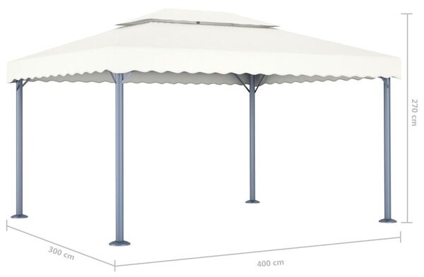 Sjenica 400 x 300 cm krem aluminijum - Krema / N/A