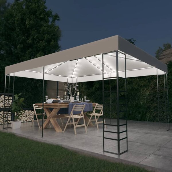 Sjenica s LED svjetlosnim trakama 4 x 3 x 2,7 m bijela - Bijela / N/A