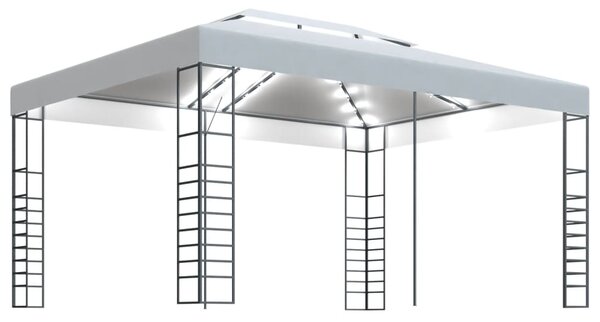 Sjenica s LED svjetlosnim trakama 4 x 3 x 2,7 m bijela - Bijela / N/A