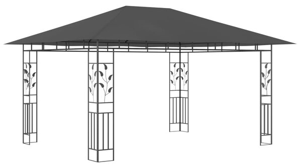 Sjenica s mrežom protiv komaraca 4x3x2,73 m antracit 180 g/m² - Antracitno siva / 4 x 3 x 2.73 m