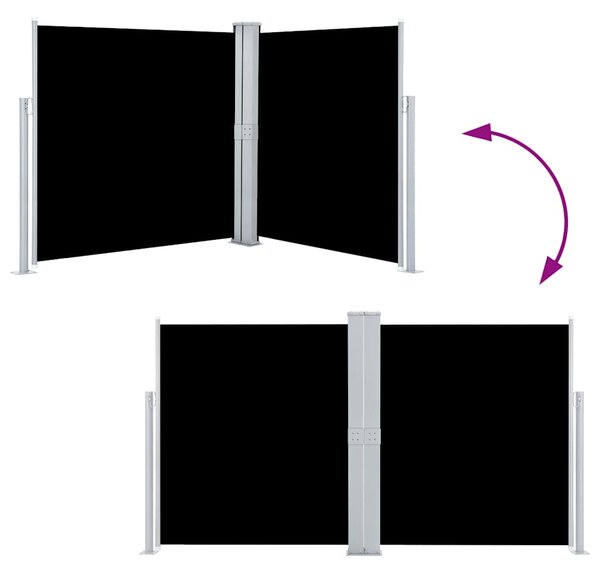 Uvlačiva bočna tenda 140 x 600 cm crna - Crna / 140 x 600 cm