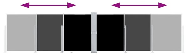 Uvlačiva bočna tenda 140 x 600 cm crna - Crna / 140 x 600 cm