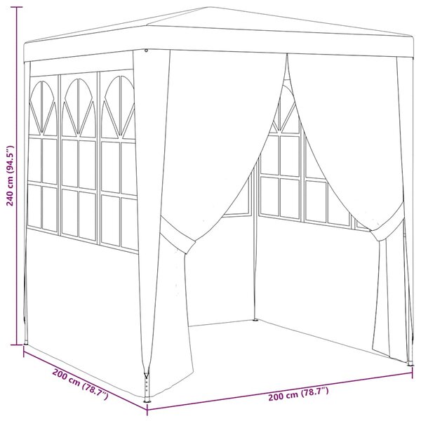 Profesionalni šator za zabave 2 x 2 m zeleni 90 g/m² - Zelena / 2 x 2 m