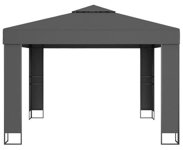 Sjenica s dvostrukim krovom 3 x 3 m antracit - Antracitno siva / 3 x 3 m