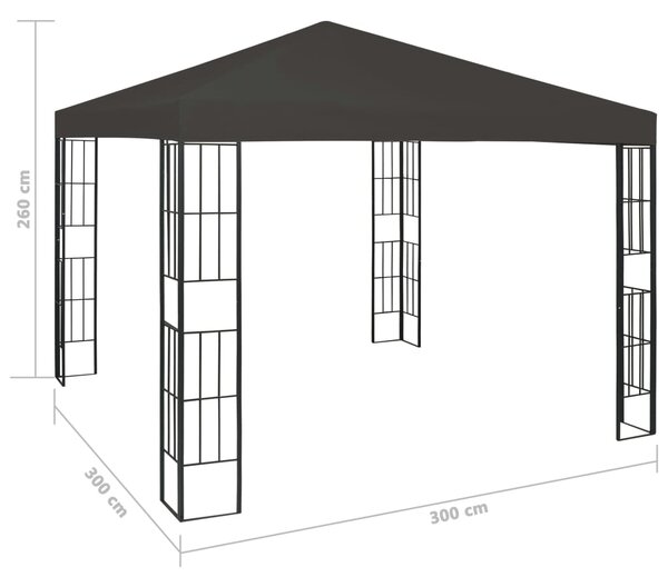 Sjenica 3 x 3 m antracit - Antracitno siva / 3 x 3 m